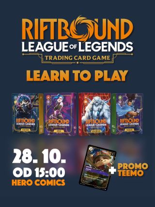 Learn2Play Riftbound v HERO Comics v Brně již v úterý 28. 10., začínáme vždy v celou hodinu - 15:00, 16:00 a 17:00....